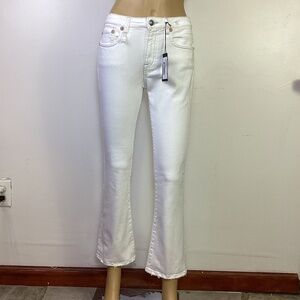 R13 NWT Bale White Kick Fit Japanese Cropped Denim Size 27